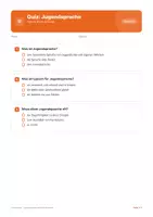 Vorschau - Arbeitsblätter - Quiz Jugendsprache und ihre Merkmale - Seite 1
