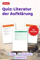 Vorschau - Arbeitsblätter - Quiz: Literatur der Aufklärung - Deckblatt