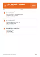 Vorschau - Arbeitsblätter - Quiz Metapher und Vergleich - Sprachliche Bilder - Seite 1