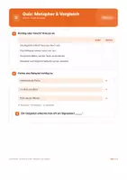 Vorschau - Arbeitsblätter - Quiz Metapher und Vergleich - Sprachliche Bilder - Seite 2