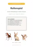 Vorschau - Stundenentwürfe - Rollenspiel Tierhandlung & Tierarzt – Dialoge DaZ | A1/A2 | Grundschule - Seite 1
