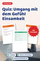 Vorschau - Arbeitsblätter - Quiz: Umgang mit dem Gefühl Einsamkeit - Deckblatt