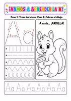 Vista previa - Hojas de trabajo - Cuadernillo Traza y Colorea el Abecedario (A-Z) - página 3