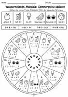 Vorschau - Arbeitsblätter - Geld Klasse 1 | Sommer-Rechenmandalas - Seite 3