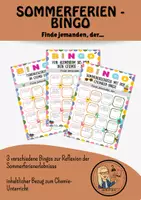 Vorschau - Arbeitsblätter - Sommerferien Bingo Chemie - Deckblatt