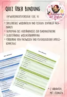 Vorschau - Arbeitsblätter - Quiz zum Thema "Bindung" - Deckblatt
