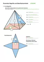 Vorschau - Arbeitsblätter - Oberfläche Pyramide: Eine Einführung mit Übungen und Lösungen - Deckblatt