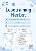 Vorschau - Arbeitsblätter - Lesetraining Herbst: Leseverständnis & Lesegenauigkeit - Fördermaterial LRS - Deckblatt