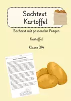 Vorschau - Arbeitsblätter - Lesetext Kartoffel mit passenden Fragen - Deckblatt