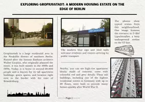 zapowiedź - Gropiusstadt Berlin - j.angielski, czytanie ze zrozumieniem | PDF - strona 1