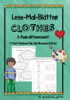 Vorschau - Arbeitsblätter - Lese-Mal-Blätter - Englisch - clothes - Deckblatt