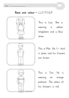 Vorschau - Arbeitsblätter - Lese-Mal-Blätter - Englisch - clothes - Seite 1