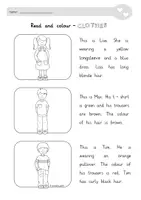 Vorschau - Arbeitsblätter - Lese-Mal-Blätter - Englisch - clothes - Seite 2