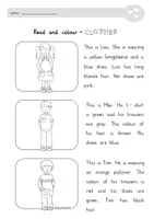 Vorschau - Arbeitsblätter - Lese-Mal-Blätter - Englisch - clothes - Seite 3