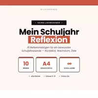 Vorschau - Arbeitsblätter - Schuljahresendreflexion - Sek 1 und Sek 2 - Deckblatt