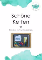 Vorschau - Aufgabenkarten - Schöne Ketten - für Kindergarten und Unterstufe - Deckblatt