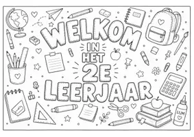 Voorbeeld - Kleurplaten - welkom in de klas - Pagina 1