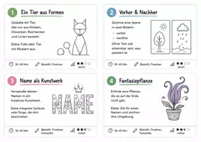 Vorschau - Mal- und Bastelvorlagen - 30 Kreative Karten für den Kunstunterricht - Seite 1