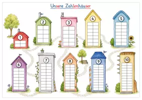 Vorschau - Arbeitsblätter - Zahlzerlegungshäuser - verschiedene Versionen - Deckblatt