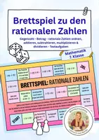 Vorschau - Spiele - Brettspiel: Gegenzahl - Betrag - rationale Zahlen ordnen, addieren, subtrahieren, multiplizieren & dividieren - Textaufgaben - Deckblatt