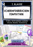 Vorschau - Arbeitsblätter - Scherenführerschein für die 1. Klasse (Feinmotorik) - Deckblatt