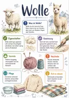 Vorschau - Arbeitsblätter - Lernposter + Arbeitsblätter zum Thema "Wolle" + Lösung & MP3 + Mindmap + Infografik - Deckblatt