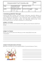 Vorschau - Arbeitsblätter - Meinungsbildung & Partizipation Sozialkunde Klassenarbeit - Seite 1