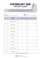 Vorschau - Arbeitsblätter - Back to School - Vocabulary Quiz and Review & Reflection Activity - Seite 2