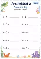 Vorschau - Arbeitsblätter - Kopfrechnen bis 10 | Mathematik Klasse 1 | 7 Arbeitsblätter als PDF - Seite 2