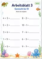 Vorschau - Arbeitsblätter - Kopfrechnen bis 10 | Mathematik Klasse 1 | 7 Arbeitsblätter als PDF - Seite 3