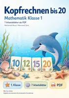 Vorschau - Arbeitsblätter - Kopfrechnen bis 20 | Mathematik Klasse 1 | 7 Arbeitsblätter als PDF - Deckblatt