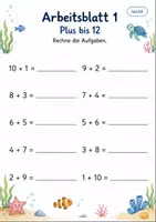 Vorschau - Arbeitsblätter - Kopfrechnen bis 20 | Mathematik Klasse 1 | 7 Arbeitsblätter als PDF - Seite 1