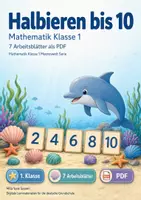 Vorschau - Arbeitsblätter - Halbieren bis 10 | Mathematik Klasse 1 | 7 Arbeitsblätter als PDF - Deckblatt
