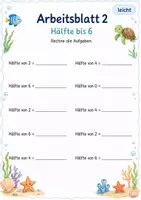 Vorschau - Arbeitsblätter - Halbieren bis 10 | Mathematik Klasse 1 | 7 Arbeitsblätter als PDF - Seite 2
