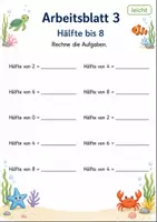 Vorschau - Arbeitsblätter - Halbieren bis 10 | Mathematik Klasse 1 | 7 Arbeitsblätter als PDF - Seite 3