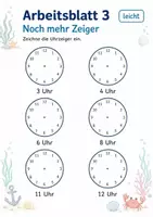 Vorschau - Arbeitsblätter - Uhrzeit ganze Stunden Klasse 1 | Mathematik | 5 Arbeitsblätter als PDF - Seite 3