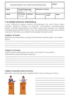 Vorschau - Arbeitsblätter - Politische Willensbildung Demokratie Politik Klassenarbeit - Seite 1