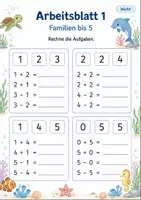 Vorschau - Arbeitsblätter - Aufgabenfamilien bis 10 | Mathematik Klasse 1 | 7 Arbeitsblätter als PDF - Seite 1