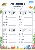 Vorschau - Arbeitsblätter - Aufgabenfamilien bis 20 | Mathematik Klasse 1 | 7 Arbeitsblätter als PDF - Seite 3