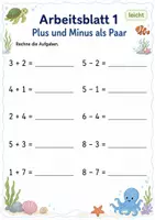 Vorschau - Arbeitsblätter - Umkehraufgaben bis 10 | Mathematik Klasse 1 | 7 Arbeitsblätter als PDF - Seite 1
