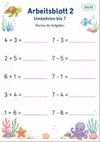 Vorschau - Arbeitsblätter - Umkehraufgaben bis 10 | Mathematik Klasse 1 | 7 Arbeitsblätter als PDF - Seite 2