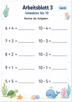 Vorschau - Arbeitsblätter - Umkehraufgaben bis 10 | Mathematik Klasse 1 | 7 Arbeitsblätter als PDF - Seite 3