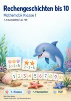 Vorschau - Arbeitsblätter - Rechengeschichten bis 10 | Mathematik Klasse 1 | 7 Arbeitsblätter als PDF - Deckblatt