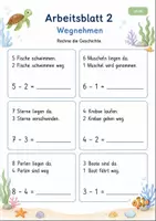 Vorschau - Arbeitsblätter - Rechengeschichten bis 10 | Mathematik Klasse 1 | 7 Arbeitsblätter als PDF - Seite 2