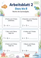 Vorschau - Arbeitsblätter - Sachaufgaben Plus bis 10 | Mathematik Klasse 1 | 7 Arbeitsblätter als PDF - Seite 2