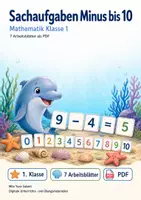 Vorschau - Arbeitsblätter - Sachaufgaben Minus bis 10 | Mathematik Klasse 1 | 7 Arbeitsblätter als PDF - Deckblatt