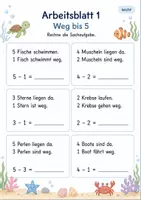 Vorschau - Arbeitsblätter - Sachaufgaben Minus bis 10 | Mathematik Klasse 1 | 7 Arbeitsblätter als PDF - Seite 1