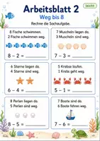 Vorschau - Arbeitsblätter - Sachaufgaben Minus bis 10 | Mathematik Klasse 1 | 7 Arbeitsblätter als PDF - Seite 2