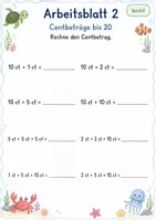 Vorschau - Arbeitsblätter - Münzen zählen bis 50 Cent | Mathematik Klasse 1 | 7 Arbeitsblätter als PDF - Seite 2
