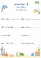 Vorschau - Arbeitsblätter - Münzen zählen bis 1 Euro | Mathematik Klasse 1 | 7 Arbeitsblätter als PDF - Seite 1